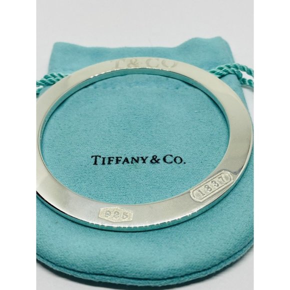 Tiffany & Co 1837  Sterling Silver  935 bracelet. RARE flat disk circle bangle - Picture 5 of 10